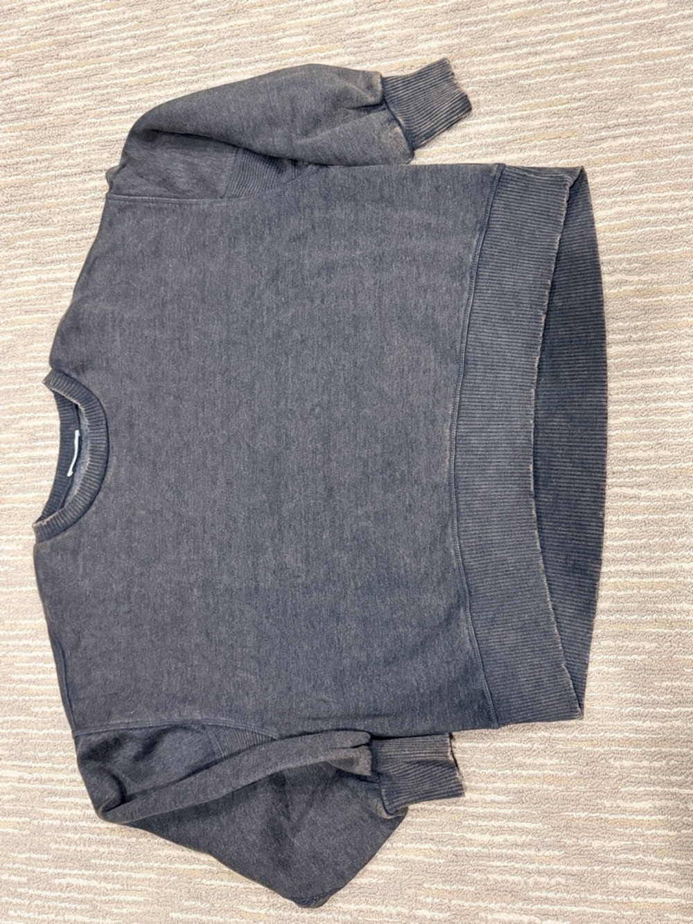 Zenana washed black crew neck sweatshirt size large